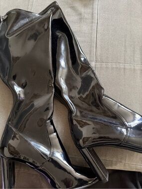 Nine West Black Patent Over-the-Knee Boots